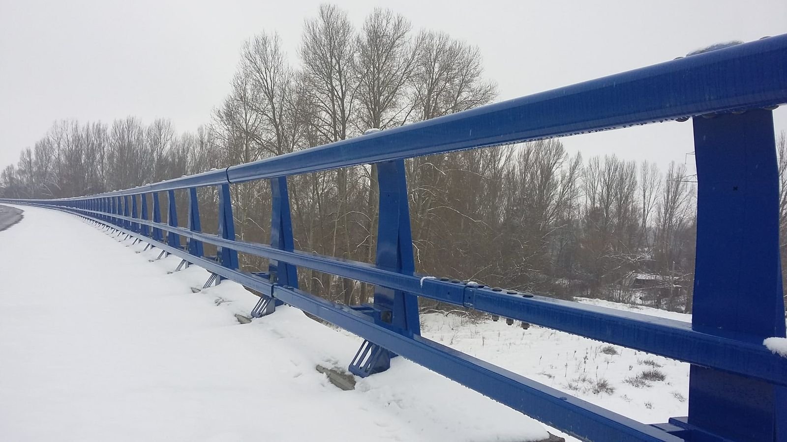 Posts and rails in snow