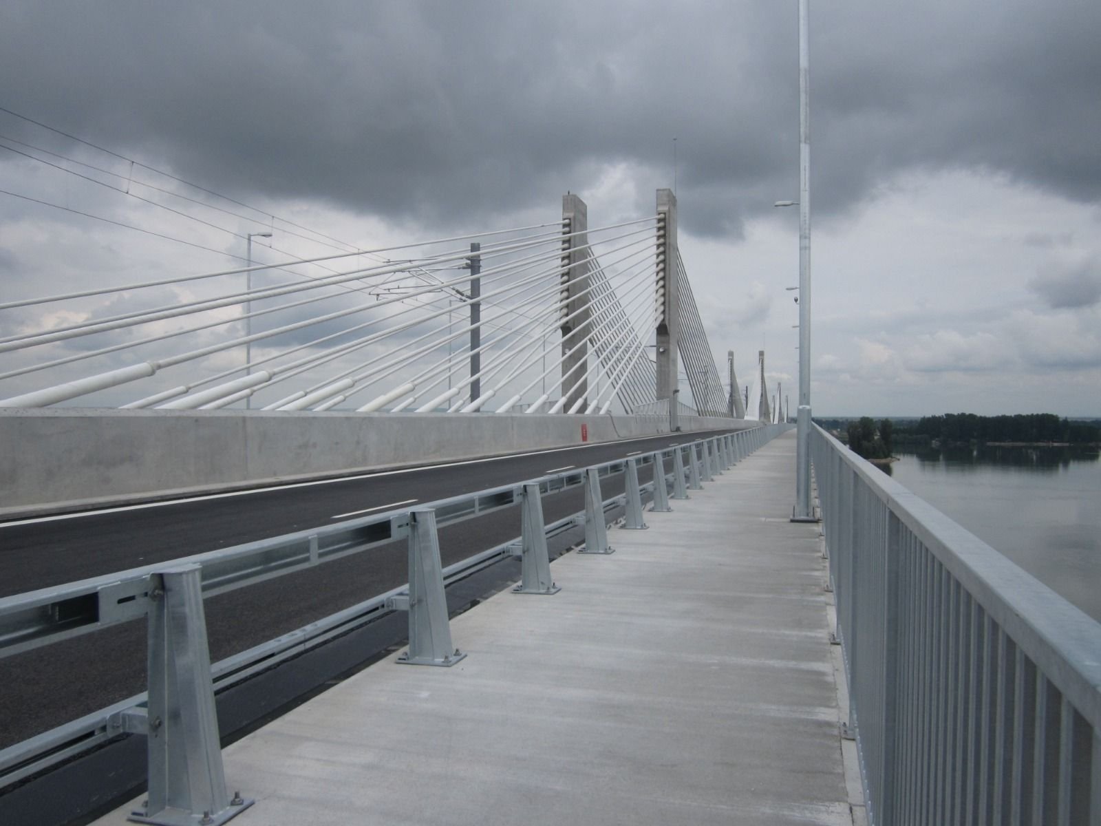 Parapet beside a pedestrian walkway