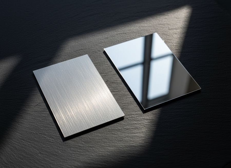 Brushed and mirror finish samples