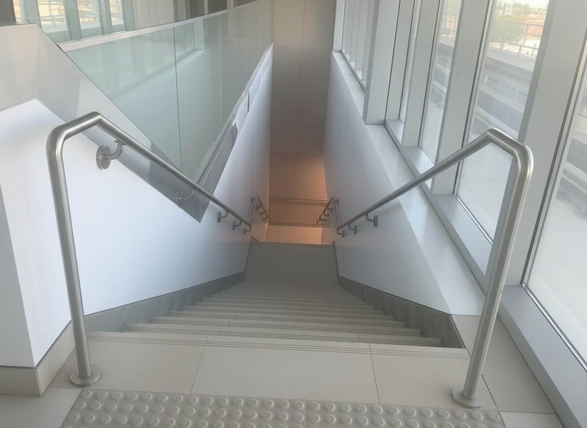 Stainless stair handrails