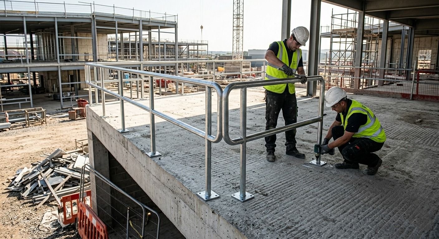 Installing a handrail on site