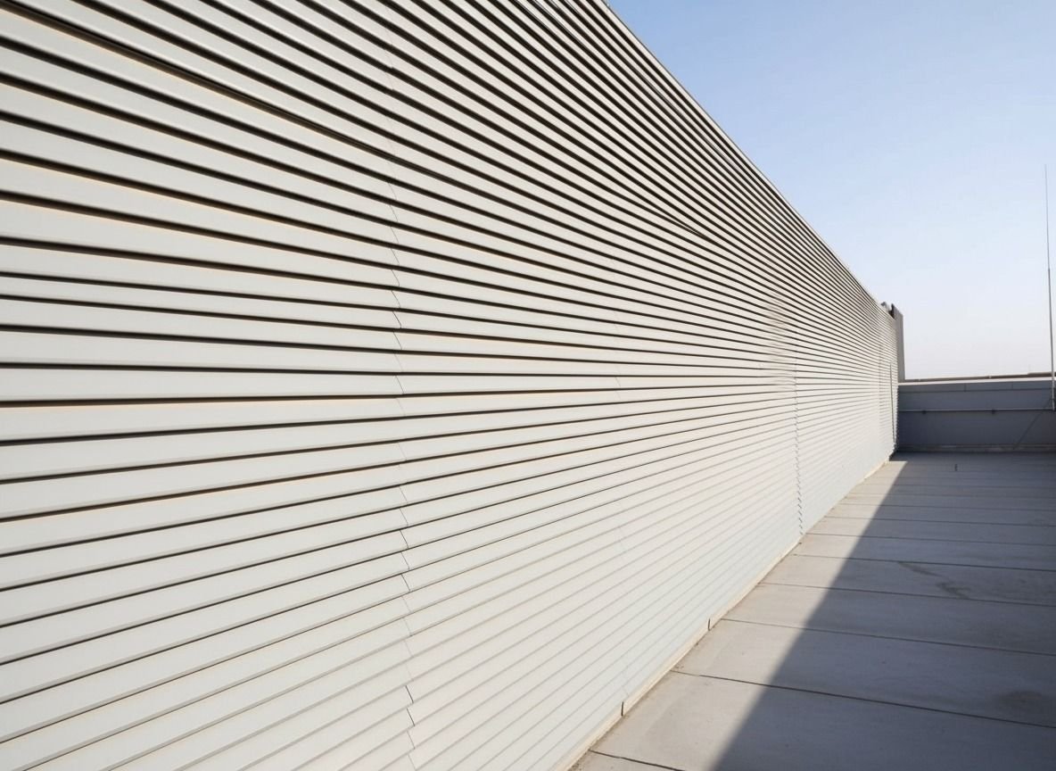 Louver wall on a rooftop
