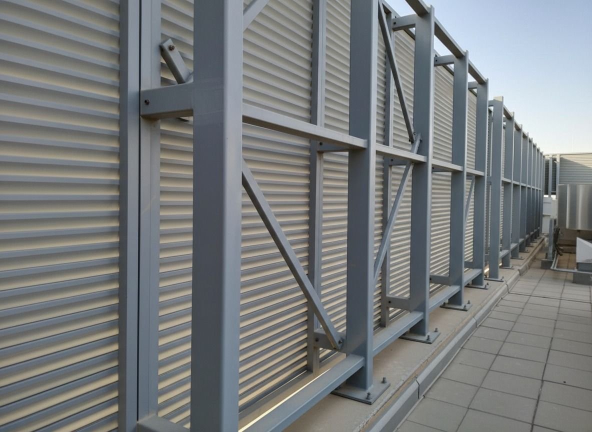 Louver screen on a steel frame